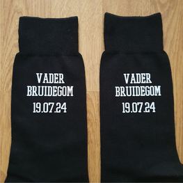 Matching sokken vader bruidegom bij Team